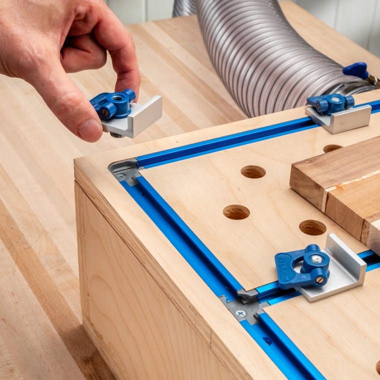 Rockler T-Track Drop-In 90&deg; Corners, 4-Pack - full pic 