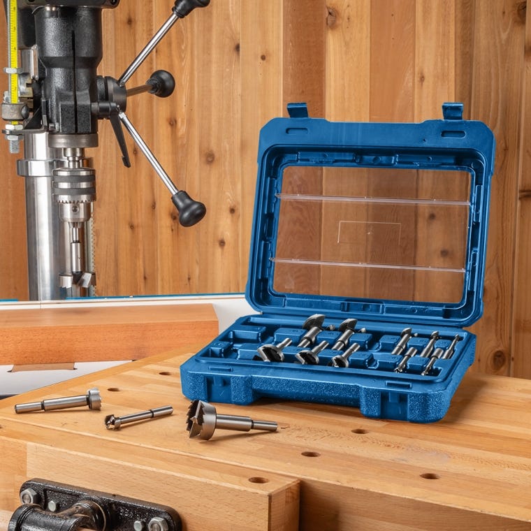Rockler 14-Piece Forstner Bit Set with Case - full pic 