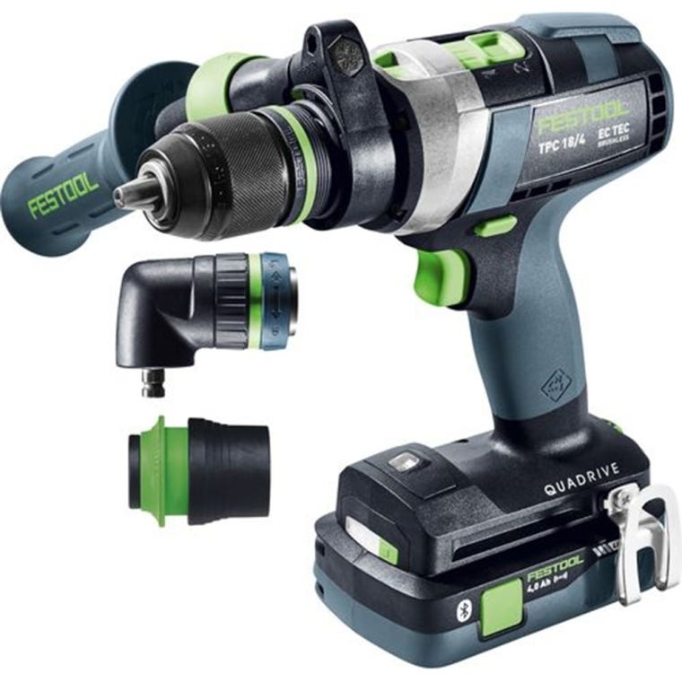 Festool Cordless Drill with Right-Angle Chuck, TPC 18/4 HPC 4,0 I-Set Quadrive (577626) - full pic 
