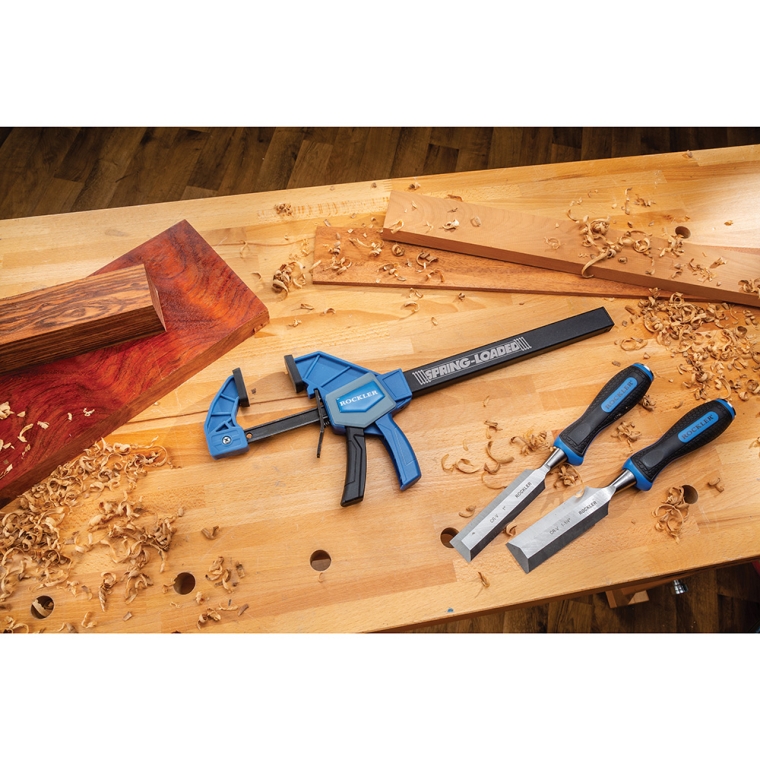 Rockler Spring-Loaded One-Handed Bar Clamp Set, (2) 6'', (2) 10'' - full pic 