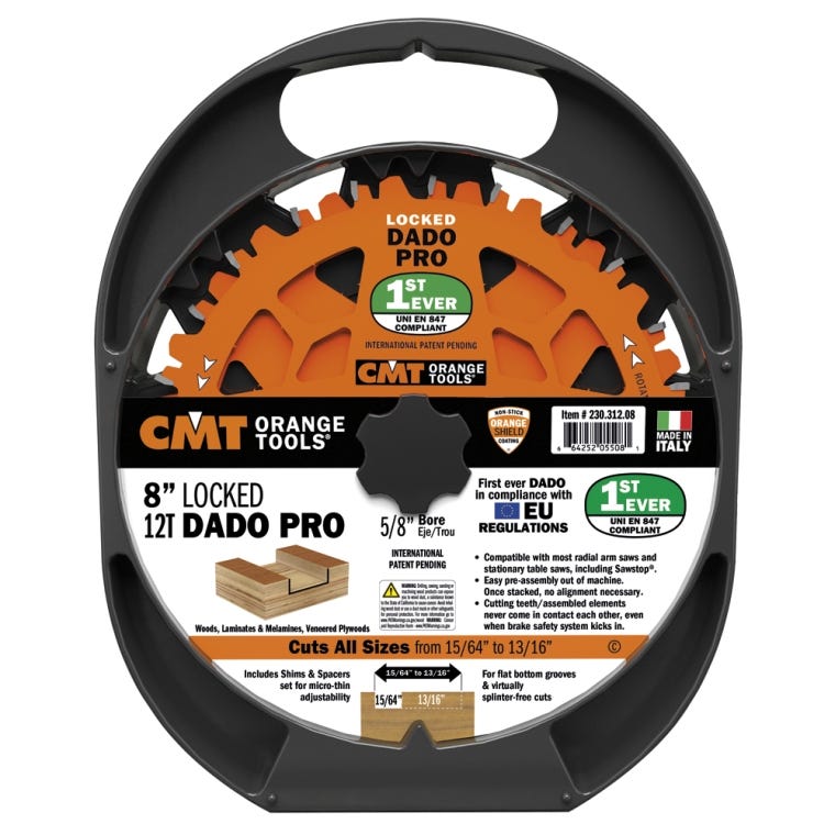 CMT Locked Dado Pro Blade Set, 8'' x 12T - full pic 