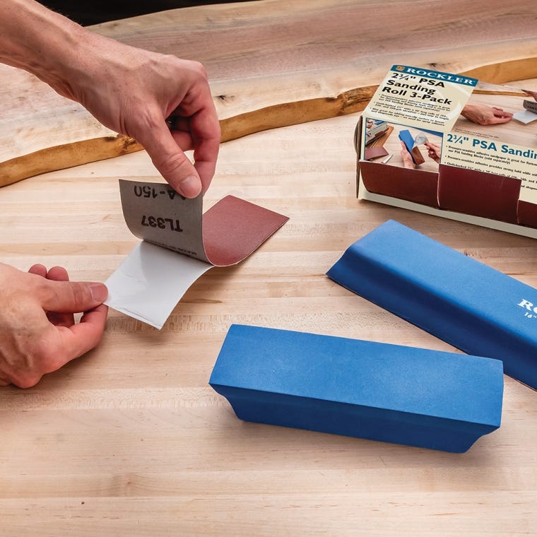 Rockler 2-3/4''W Pressure-Sensitive Adhesive Sanding Roll 3-Pack, 150-Grit, 240-Grit and 320-Grit - full pic 