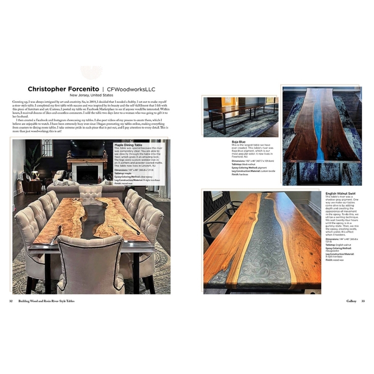 Building Wood and Resin River-Style Tables, Paperback Book - full pic 