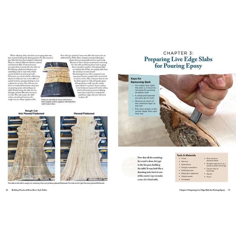 Building Wood and Resin River-Style Tables, Paperback Book - full pic 