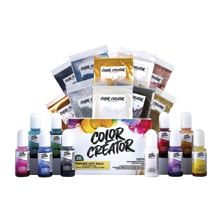 MAS Color Creator Premier Gift Pack of 20 Assorted Dyes, Powders and Glitters - main pic