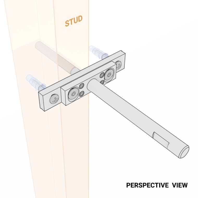 Rockler I-Semble Heavy-Duty Floating Shelf Supports, Pair - full pic 