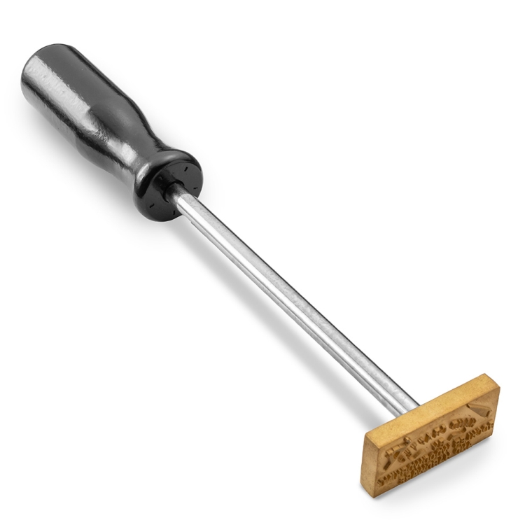 Two-Line Cane Branding Iron, Torch-Heated Handle - full pic 