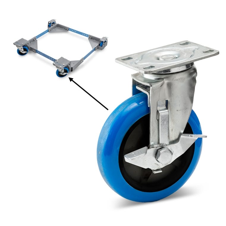Replacement Locking Swivel Caster for All-Terrain Mobile Base, 5'' Diameter - full pic 