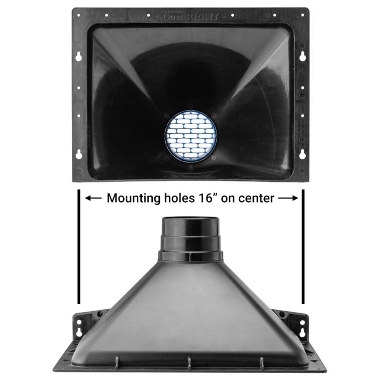 Dust Right Mountable Dust Hood, 14-3/4'' x 11-1/4'' Opening - full pic 