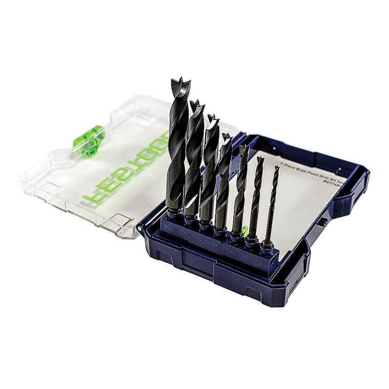 Festool Wood/Plastic Brad Point Centrotec Drill Bits, 7-Piece Imperial Set (577483) - full pic 