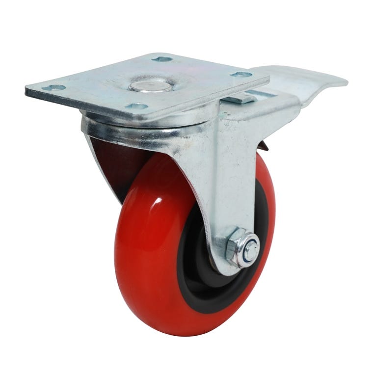 5'' 350-lb. Heavy Duty Polyurethane Caster, Swivel w/Total Lock Brake - full pic 
