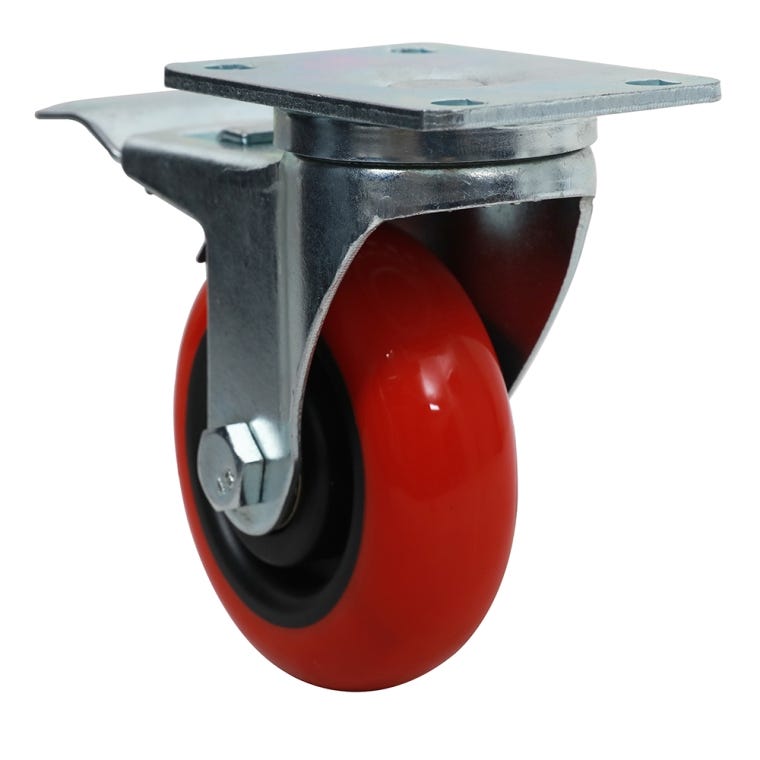 5'' 350-lb. Heavy Duty Polyurethane Caster, Swivel w/Total Lock Brake - full pic 