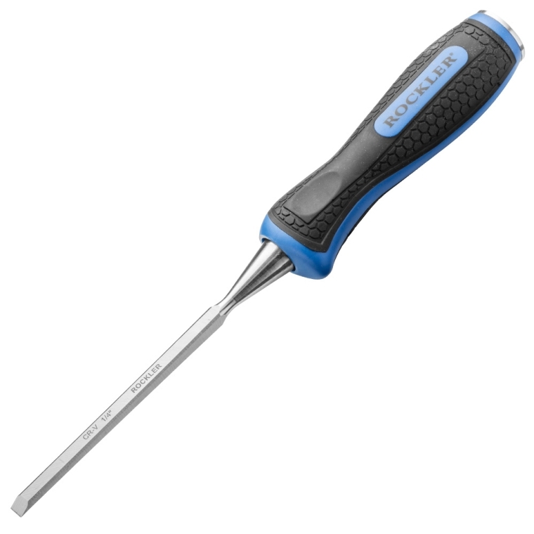 Rockler 5-Piece Through-Tang Chisel Set Plus Honing Guide and Stone - full pic 