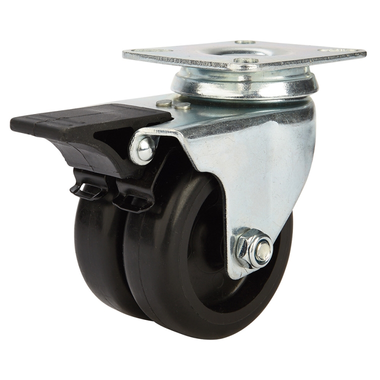 2'' 180-lb. Dual-Wheel Non-Marking Polyolefin Casters - full pic 