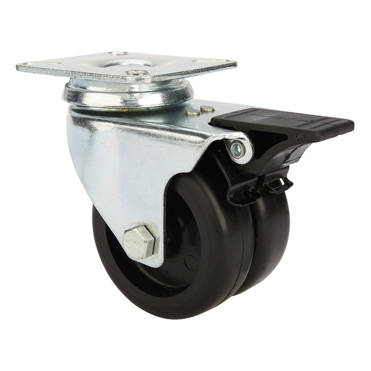 2'' 180-lb. Dual-Wheel Non-Marking Polyolefin Casters - full pic 