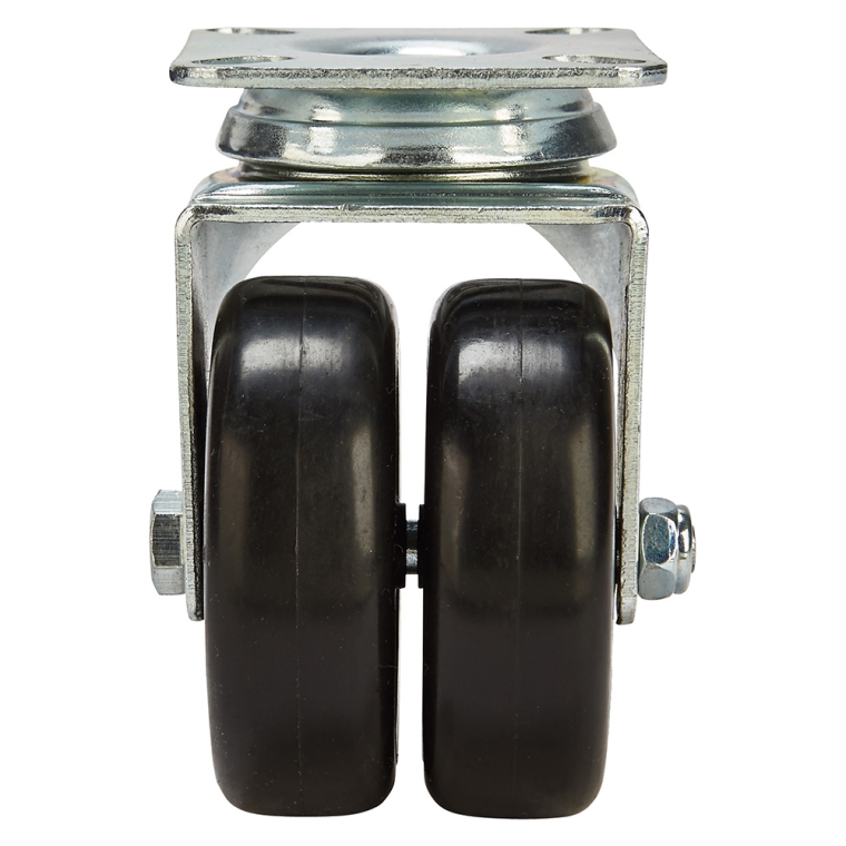 2'' 180-lb. Dual-Wheel Non-Marking Polyolefin Caster, Swivel - full pic 