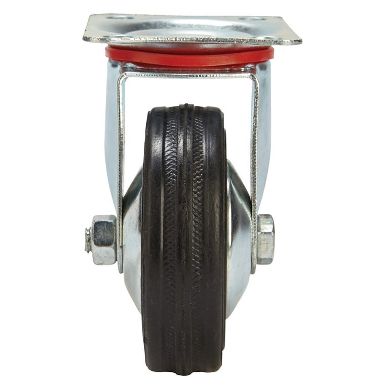 3'' 110-lb. Steel-Hub Rubber Caster, Swivel - full pic 