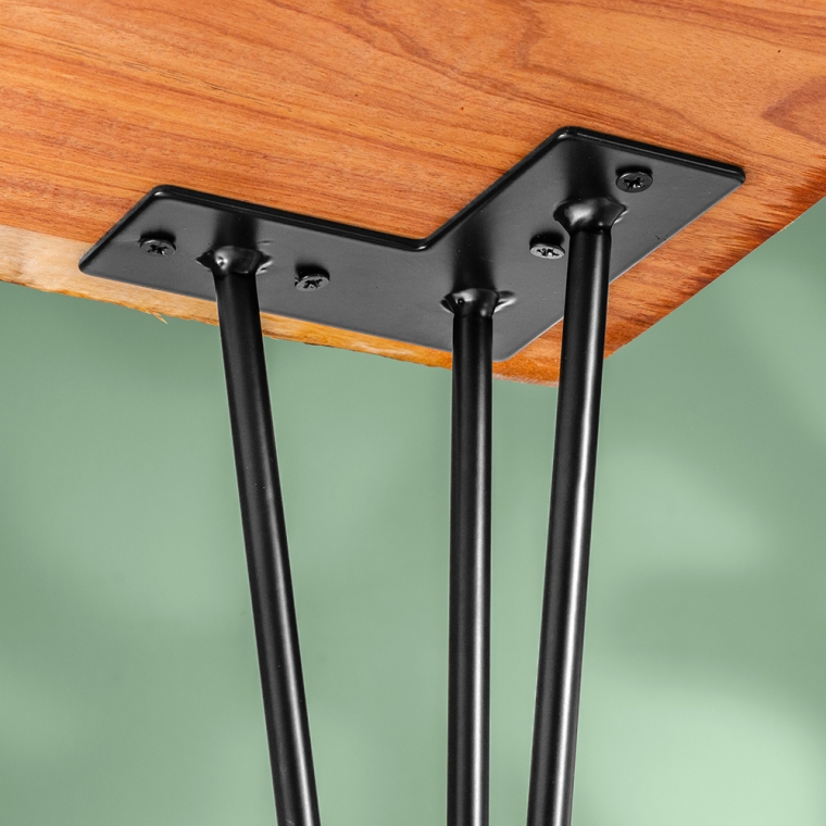 I-Semble 3-Rod Hairpin Table Legs w/Adjustable Feet, 4-Pack, Black - full pic 