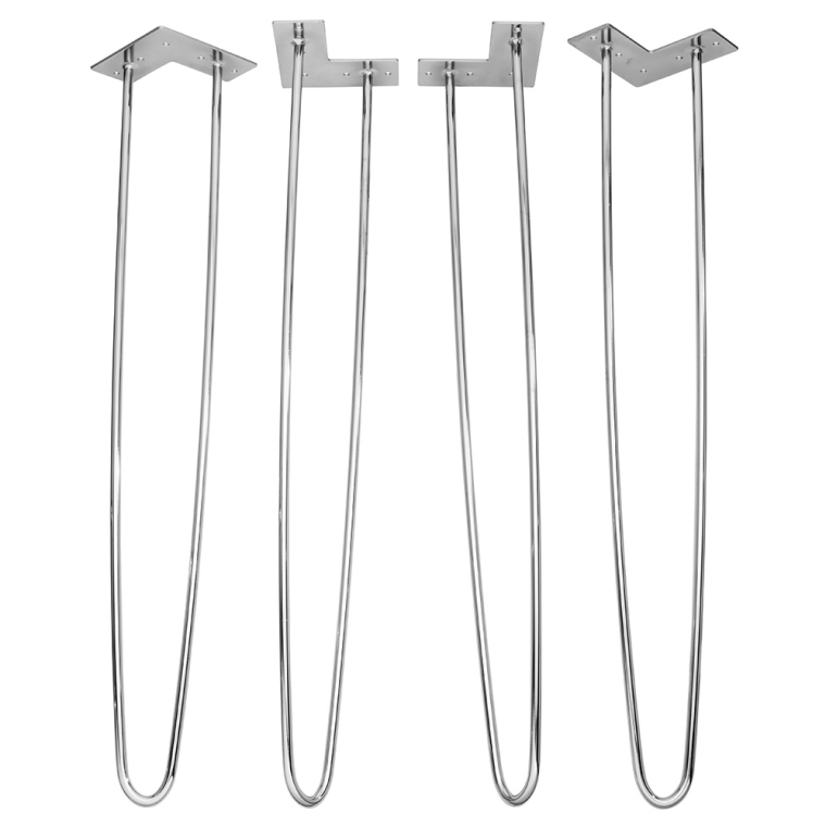 28'' I-Semble Hairpin Table Legs, 4-Pack, Chrome - full pic 