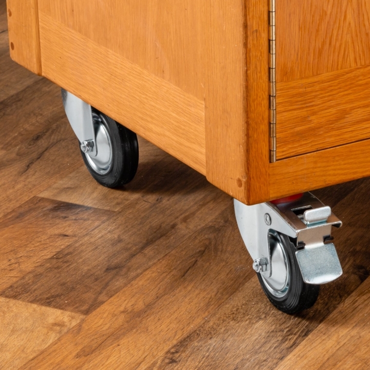 4'' Rubber Caster Set, 155-lbs./Caster, (2 Swivel, 2 Swivel w/Total Lock Brake) - full pic 