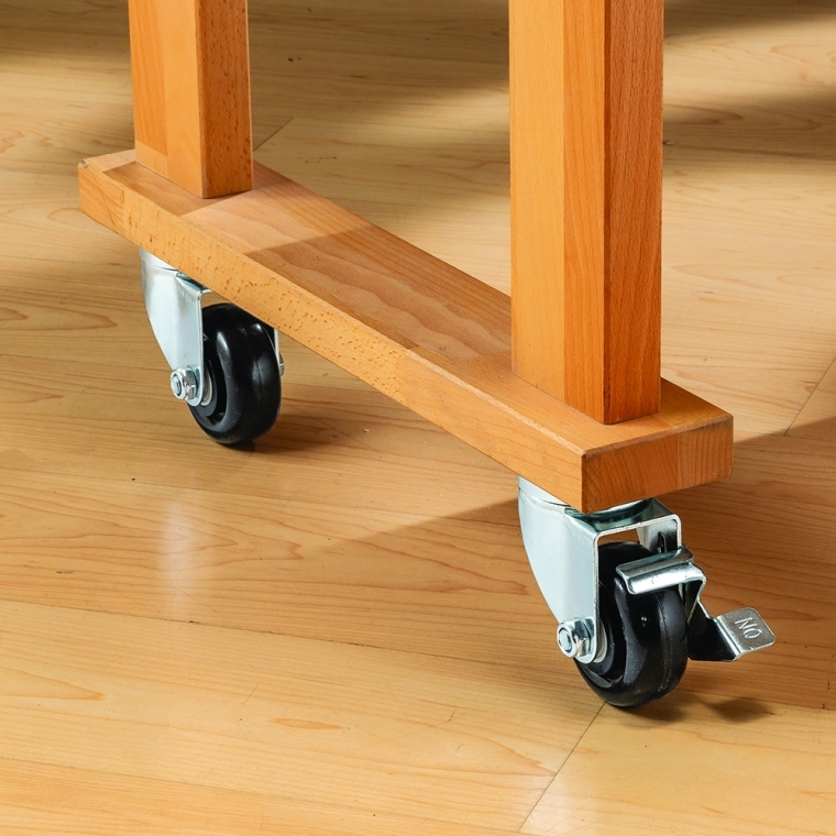 3'' Non-Marking Polyolefin Caster Set, 250-lbs./Caster, (2 Swivel, 2 Swivel w/Brake) - full pic 