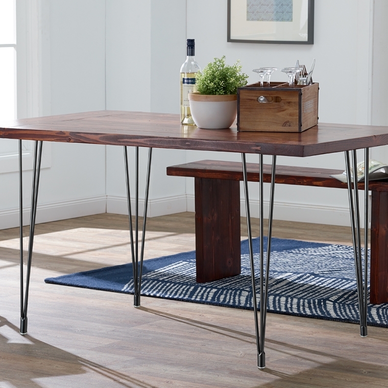 I-Semble 3-Rod Hairpin Table Legs w/Adjustable Feet, 4-Pack, Black - full pic 