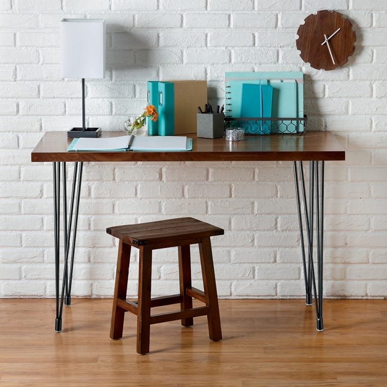 28'' I-Semble 3-Rod Hairpin Table Legs w/Adjustable Feet, 4-Pack, Black - full pic 