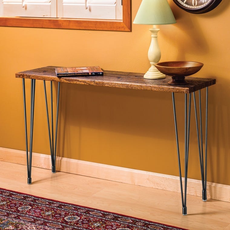 28'' I-Semble 3-Rod Hairpin Table Legs w/Adjustable Feet, 4-Pack, Black - full pic 