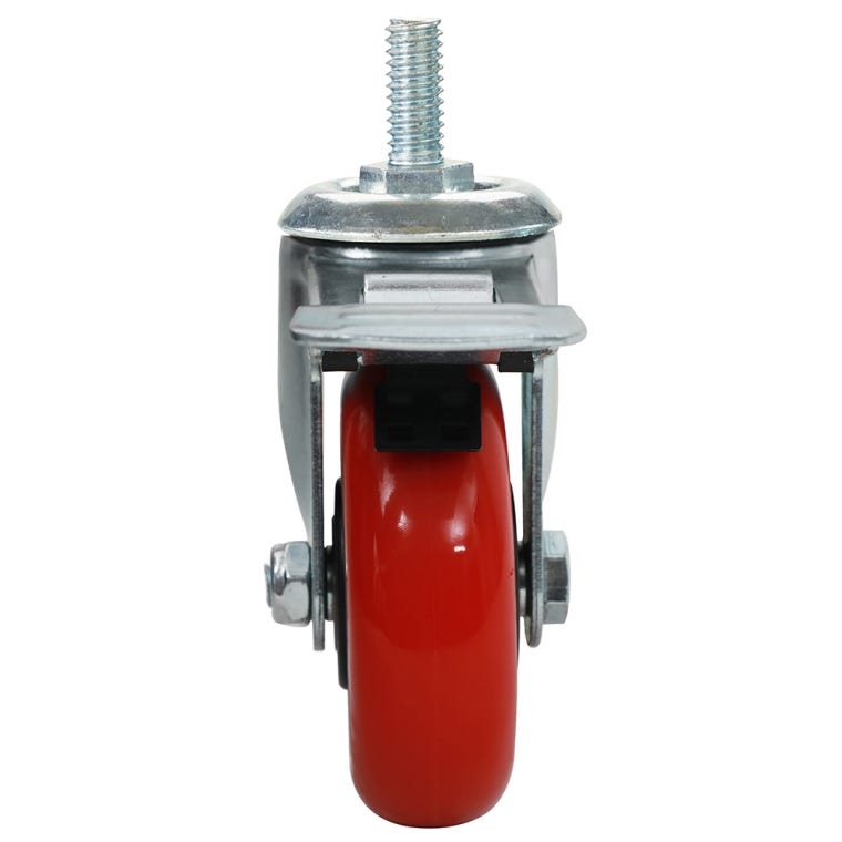 4'' 300-lb. Heavy Duty Stem-Mount Polyurethane Caster, Swivel w/Total Lock Brake - full pic 