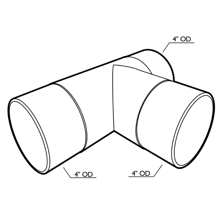 4'' T-Connector Dust Collection Fittings - full pic 