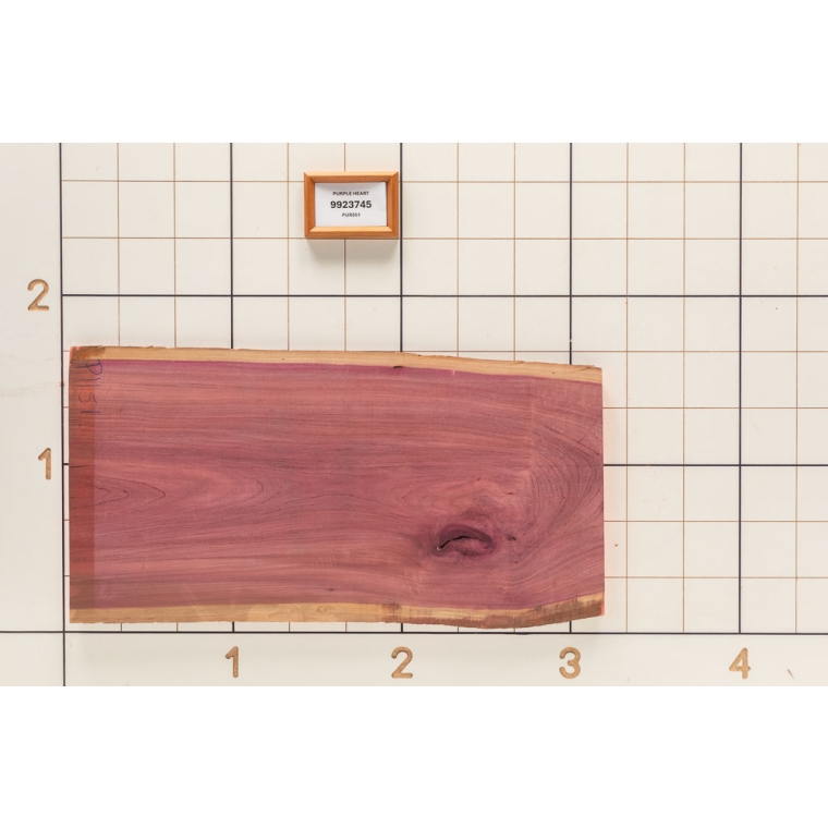 Purpleheart Live Edge Slab, 19''W x 37''L x 1-1/8'' Thick - main pic