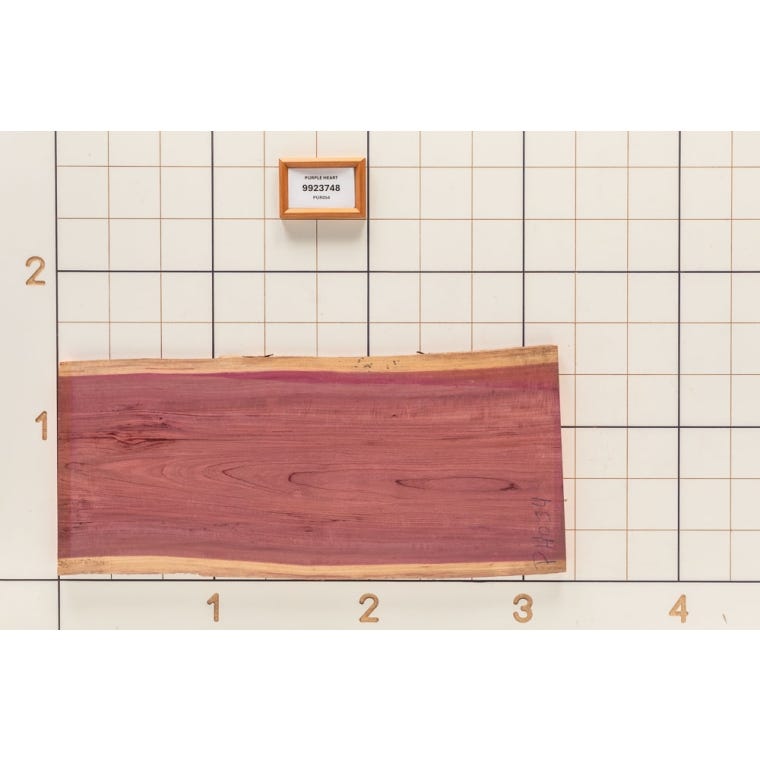 Purpleheart Live Edge Slab, 17''W x 38''L x 1-1/8'' Thick - main pic