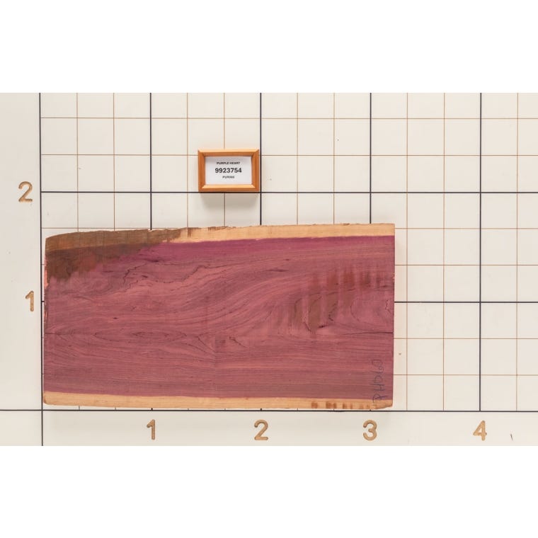Purpleheart Live Edge Slab, 20''W x 37''L x 1-1/8'' Thick - main pic