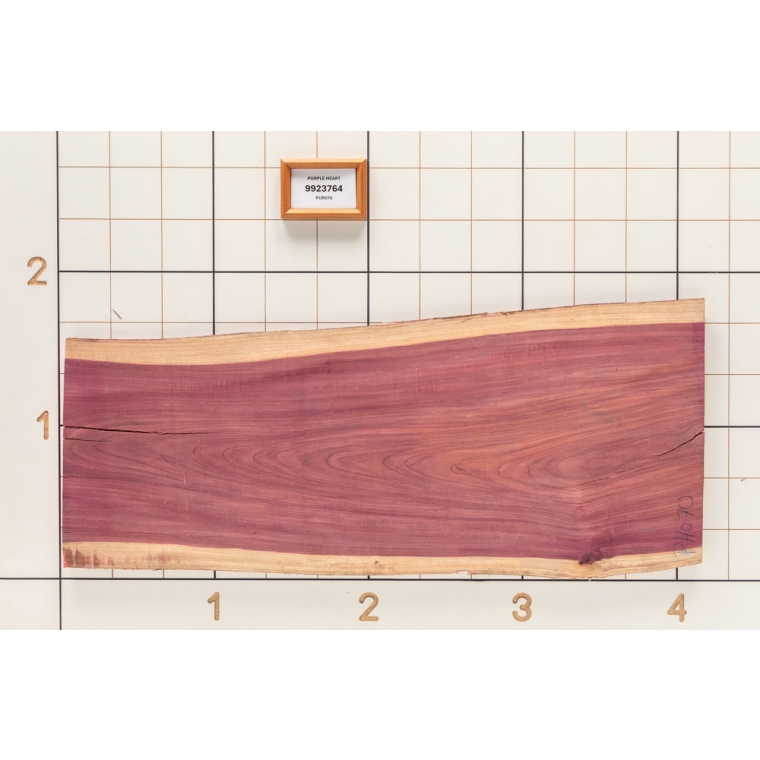 Purpleheart Live Edge Slab, 19''W x 49''L x 1-1/8'' Thick - main pic