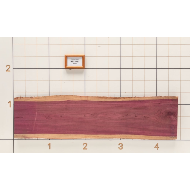 Purpleheart Live Edge Slab, 14''W x 54''L x 1-1/8'' Thick - main pic