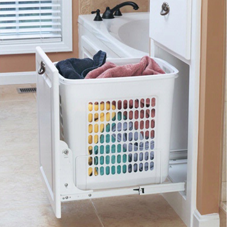 Pullout Hamper w/Short Polymer Basket, Rev-a-Shelf HPRV Series - full pic 