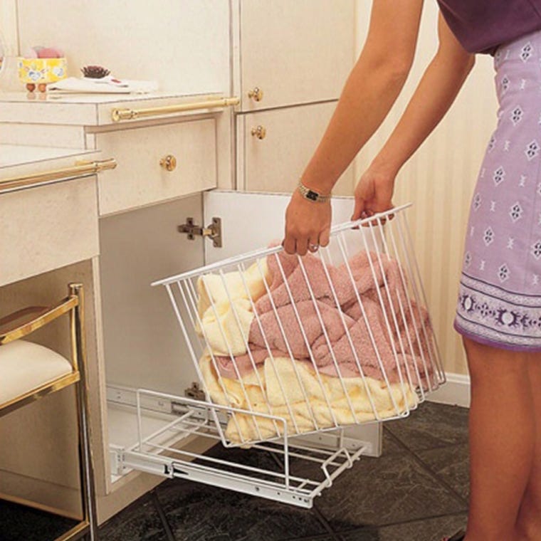 Pull-Out Hamper / Utility Basket, 15" W x 20" H, Chrome, Wire (HRV-1520 S CR) - full pic 