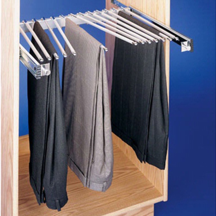 Pull-Out Pant Rack - 9 capacity, Chrome, Wire (PSC-1814CR) - full pic 
