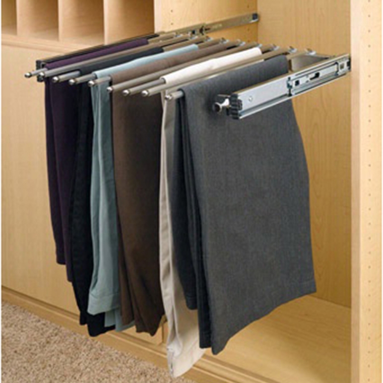 Pull-Out Pant Rack - 9 capacity, Chrome, Wire (PSC-1814CR) - full pic 
