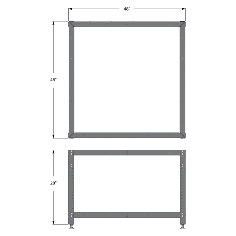 Rockler Rock-Steady Mid-Height Assembly Table Kit, 48''W x 48''W x 28''H - full pic 