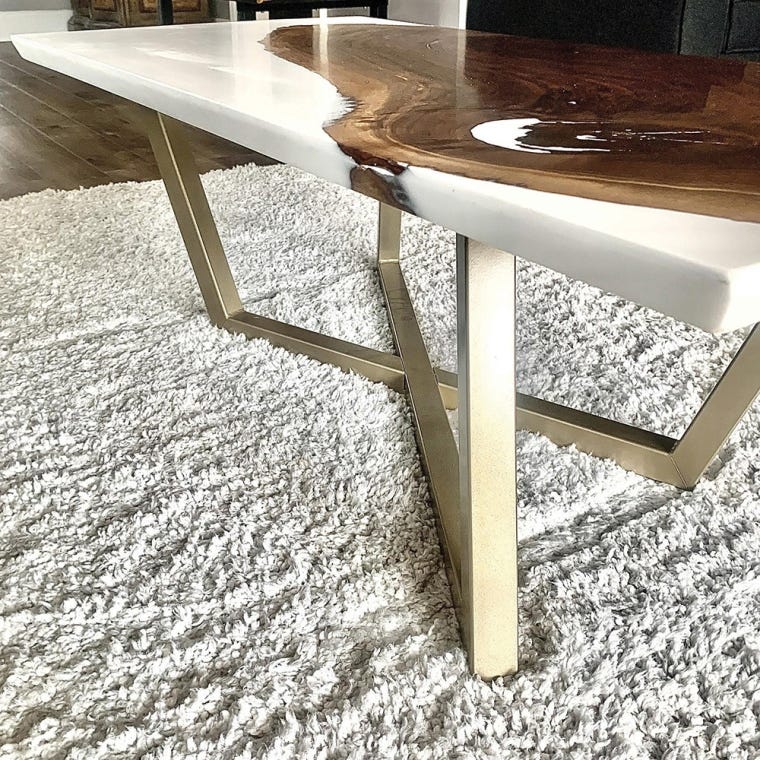 15-1/2''H Rhombus Welded Steel Coffee Table Base, Unfinished - full pic 