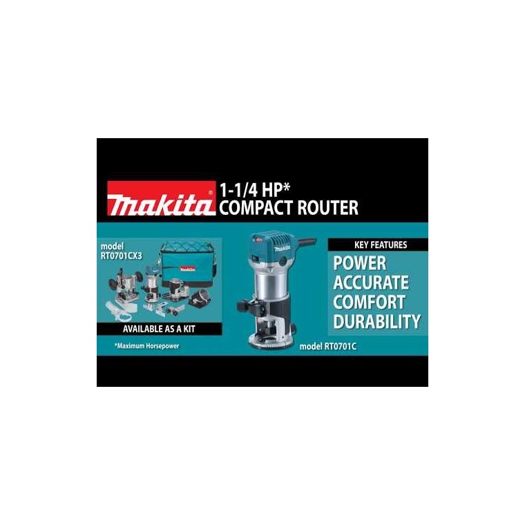 Makita RT0701CX7 1-1/4 HP Compact Router Kit - main pic