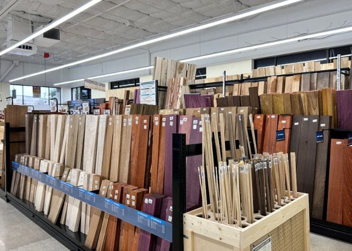 rockler in-store lumber selection
