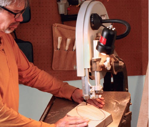 Cutting the base for a toy tugboat