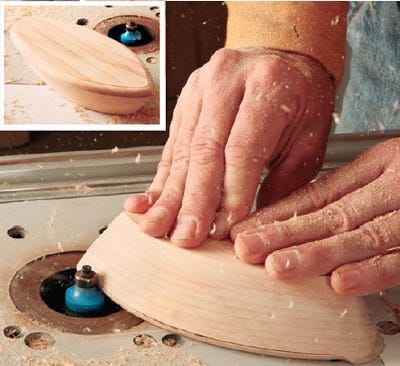 Cutting rub rail around toy boat blank