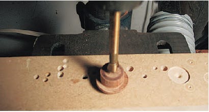 Drilling out magnet hole with drill press