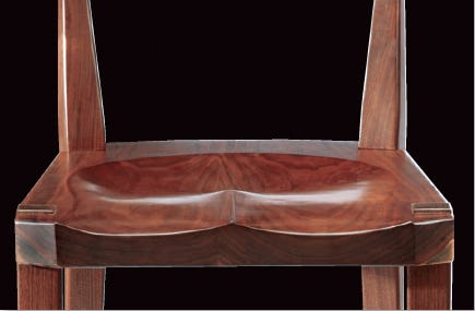 Side view of finished countered seat