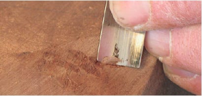 Using gouge to shape crest indent