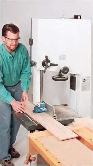 Cutting shaker dresser sides with band saw