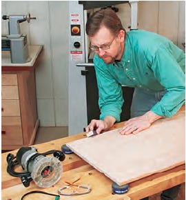 Sanding sharp edges on dresser top panel